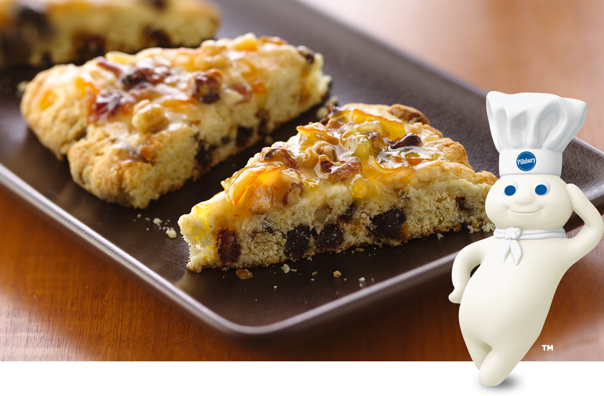 Bacon-Date Scones with Orange Marmalade Glaze