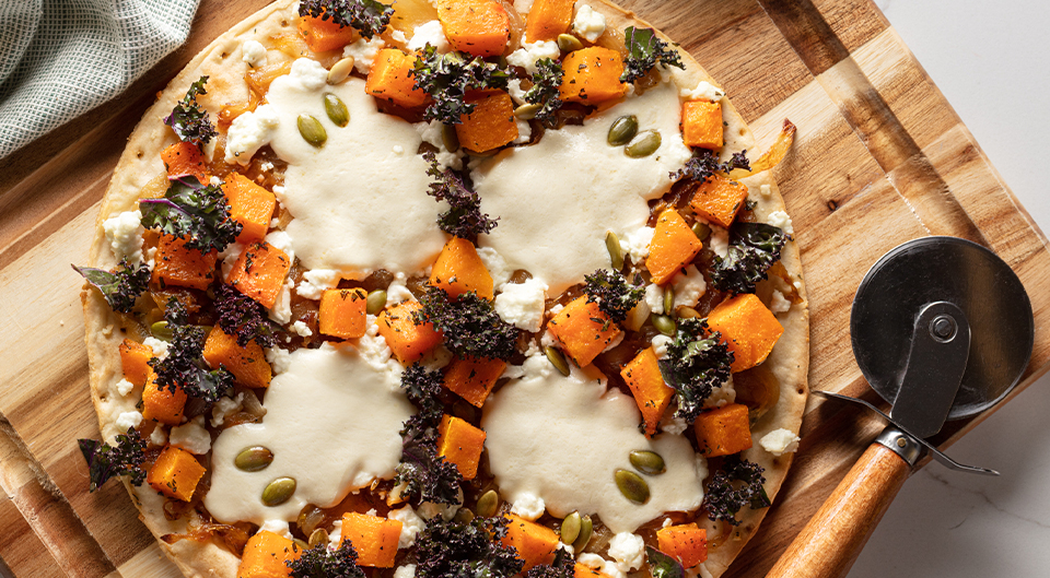 Spooky Squash & Goat Cheese Pizza