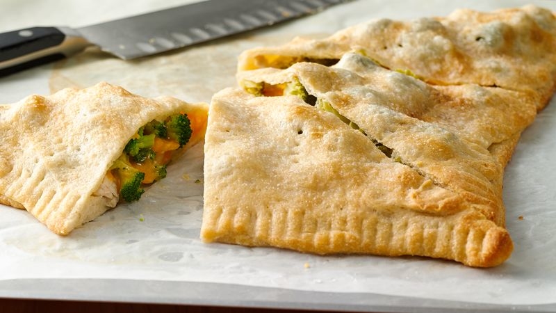 Family-Style Chicken Broccoli Cheddar Calzones