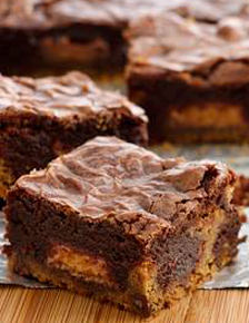 Peanut Butter Cup Cookie Dough Brownies