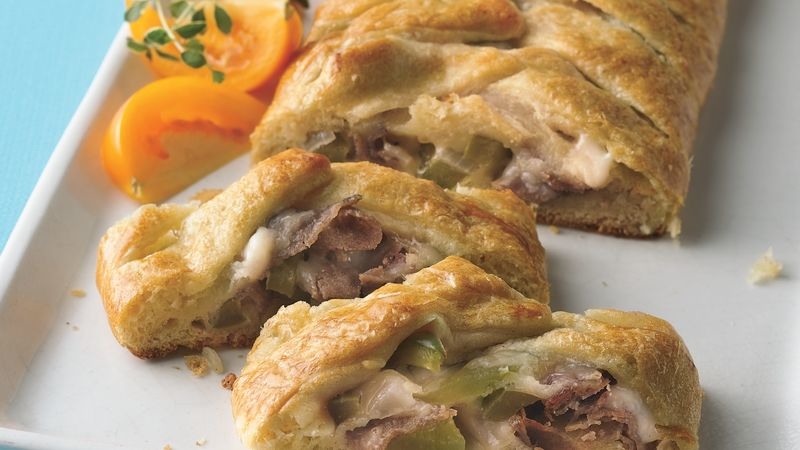 Cheesesteak Crescent Braids