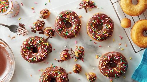 Easy Chocolate Sprinkle Doughnuts