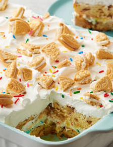 Birthday Cake Cinnamon Roll Lasagna