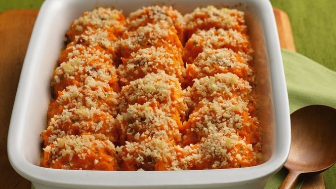Twice-Baked Sweet Potato Casserole with Bacon