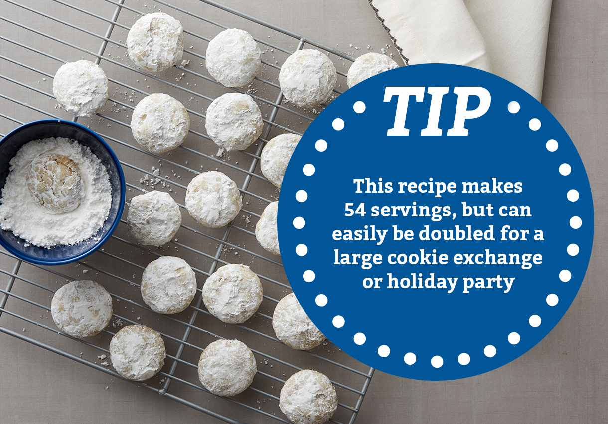 TIP This recipe makes 54 servies, but can easily be doubled for a large cookie exchange or holiday party