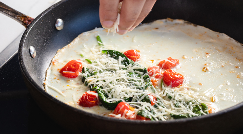 Tomato & Spinach Egg White Omelet