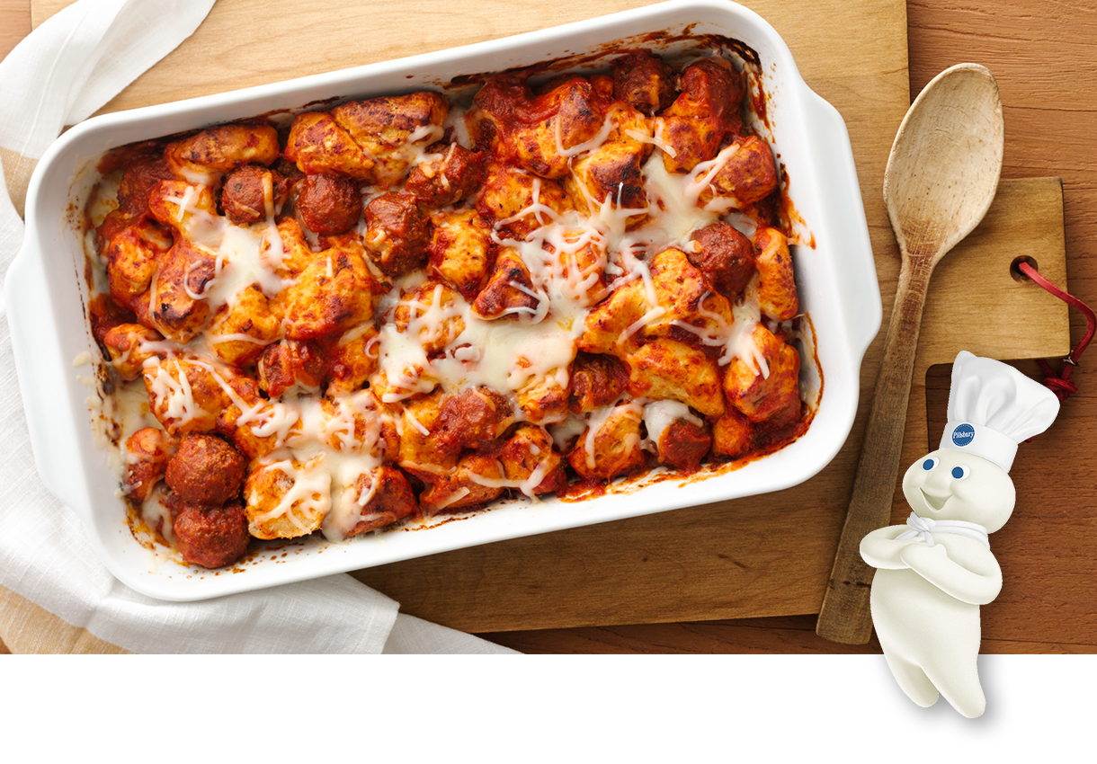 Italian Meatball and Biscuit Bake