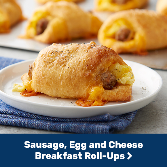 Sausage, Egg and Cheese Breakfast Roll-Ups