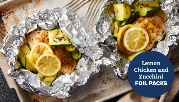 Lemon Chicken and Zucchini Foil Packs