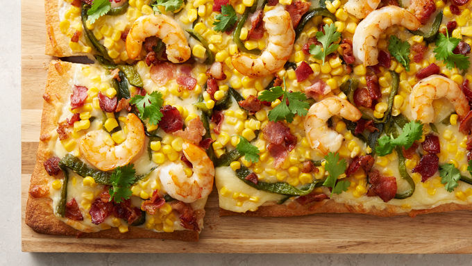 Poblano Shrimp Flatbread