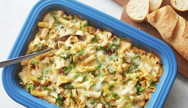 One-Pan Tuscan Chicken Pasta Bake