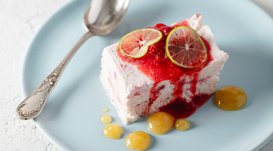 Strawberry Key Lime Curd Semifreddo