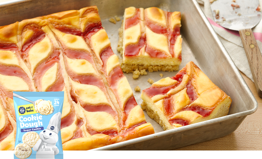 Strawberry-Cheesecake Cookie Bars