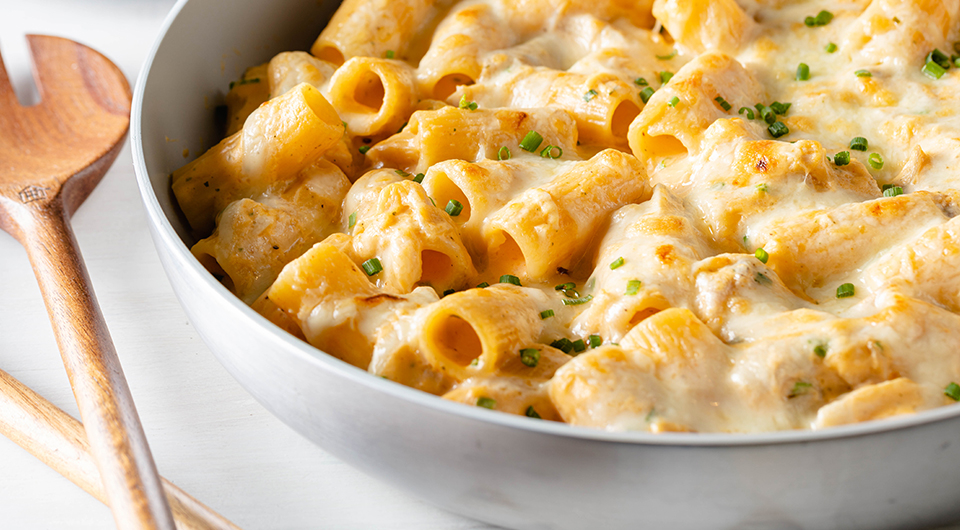 Baked Buffalo and Chicken Pasta