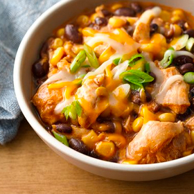 Slow Cooker Cheesy Chicken Enchilada Chili
