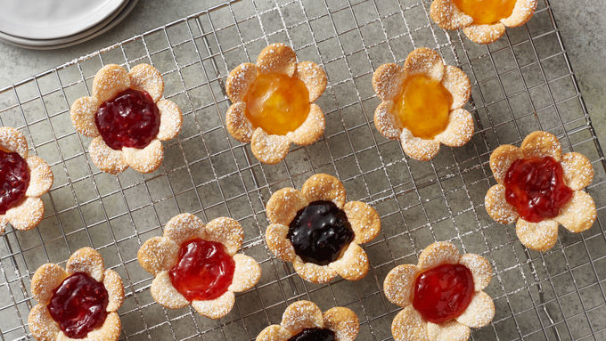 Mini Cream Cheese-Jam Flower Tarts