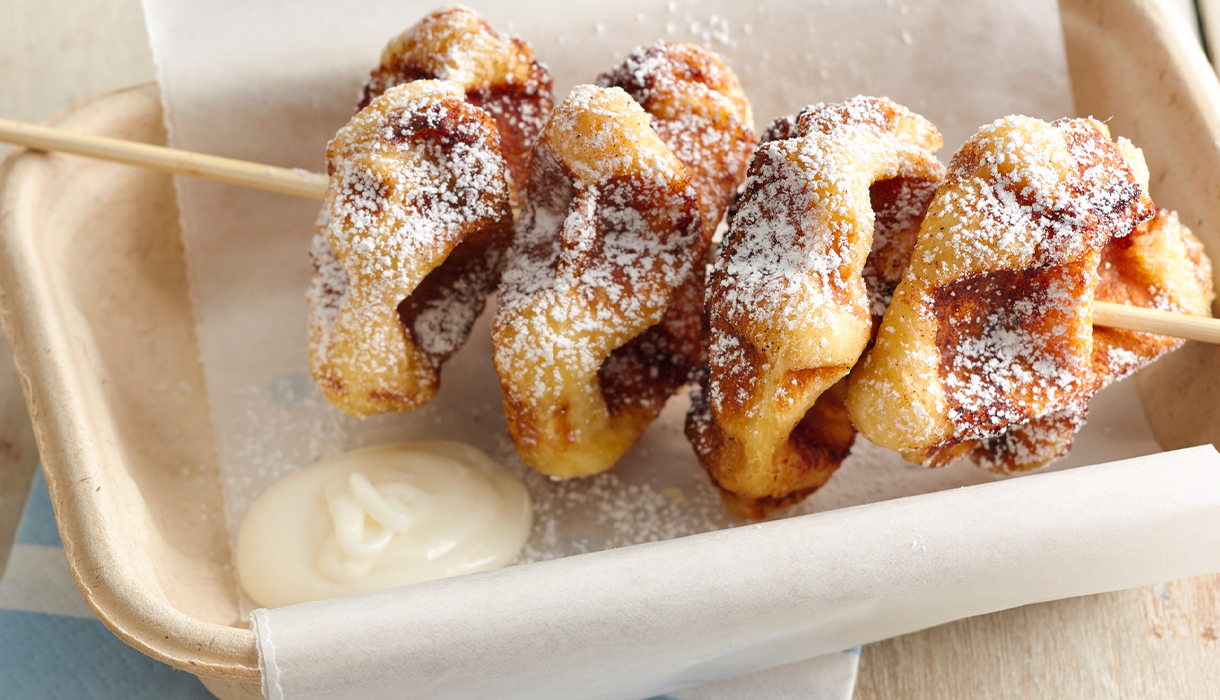 Mini Cinnamon Roll Waffles on a Stick