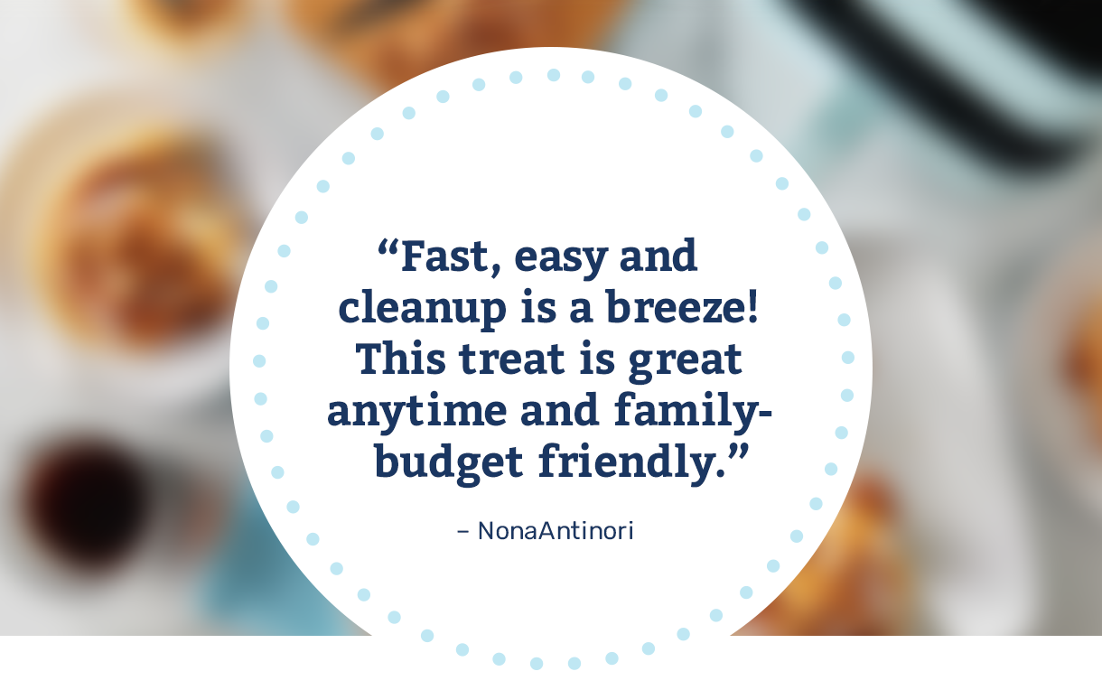 CTR: "Fast, easy and cleanup is a breeze! This treat is great anytime and family budget-friendly."  – NonaAntinori