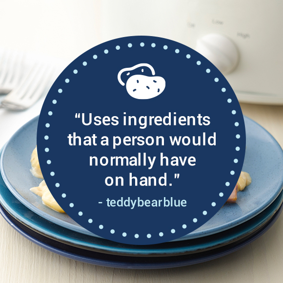 Uses ingredients that a person would normally have on hand. -teddybearblue