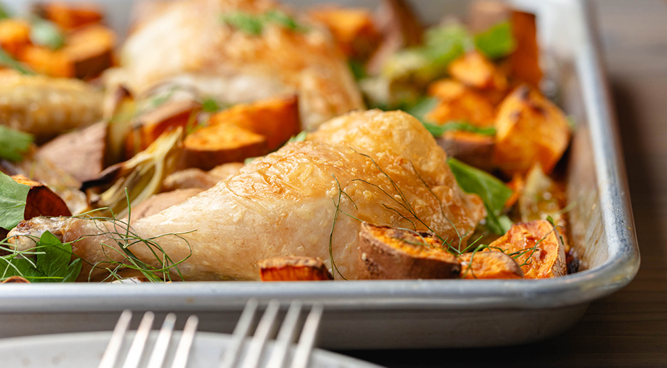 Roasted Chicken & Sweet Potatoes