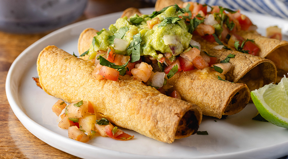 Air Fryer Taquitos with L&B Pulled Chicken