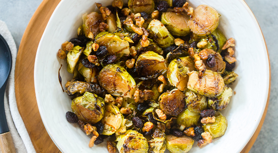 Balsamic Brussels Sprouts with Cranberries