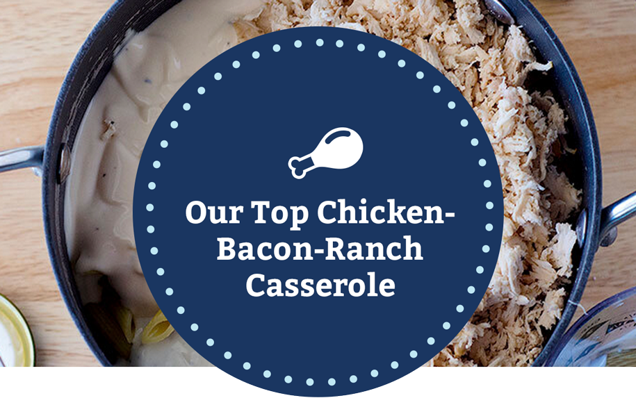 Our Top Chicken-Bacon-Ranch Casserole