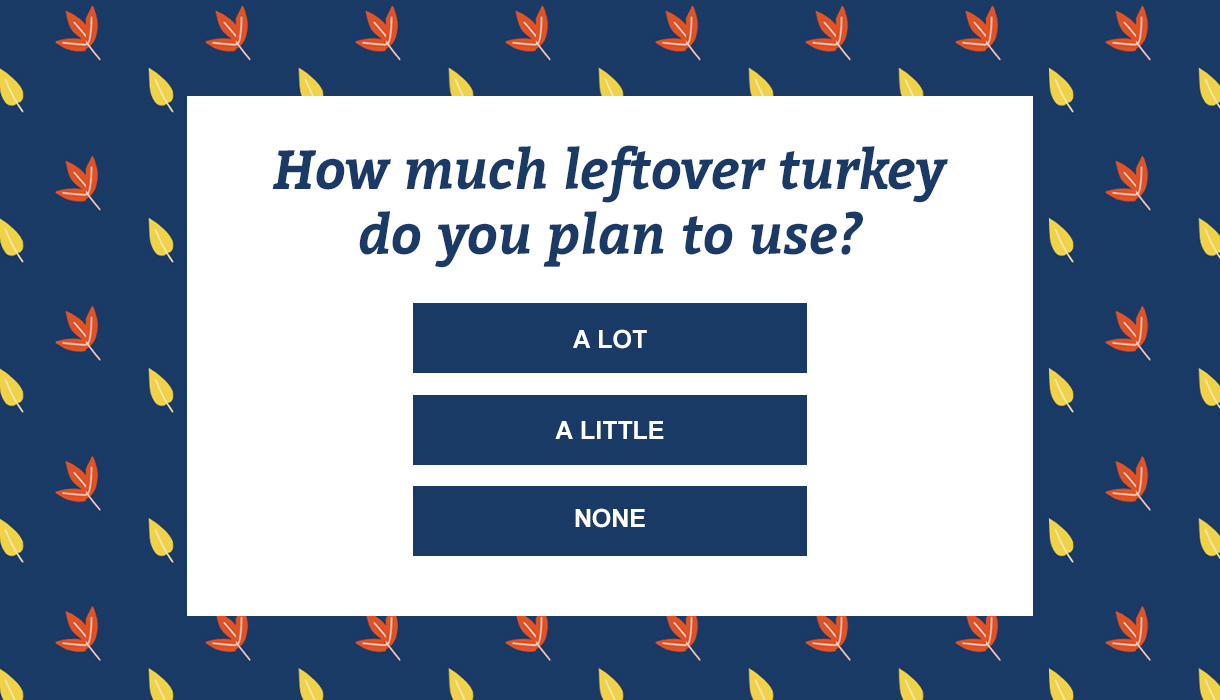 How much leftover turkey do you plan to use? A lot? A little? Or None?