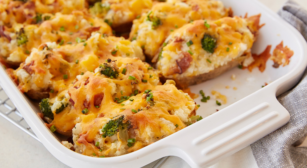 Broccoli and Cheddar-Stuffed Baked Potato Bake