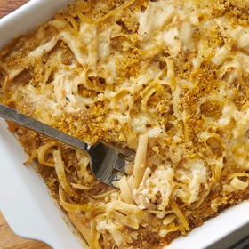 French Onion Chicken Pasta Casserole