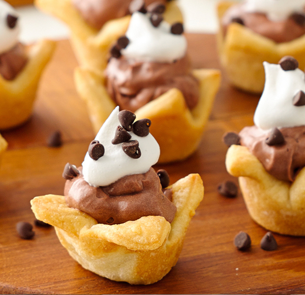 Mini French Silk Crescent Pies