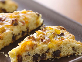 Bacon-Date Scones with Orange Marmalade Glaze