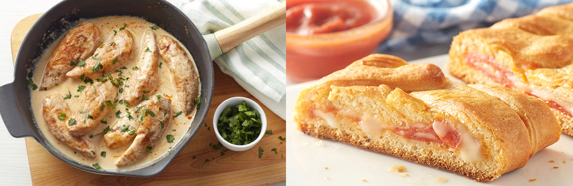5-Ingredient Chicken Lazone; Pepperoni Pizza Braid