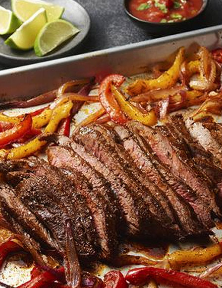 Sheet Pan Flank Steak Fajitas