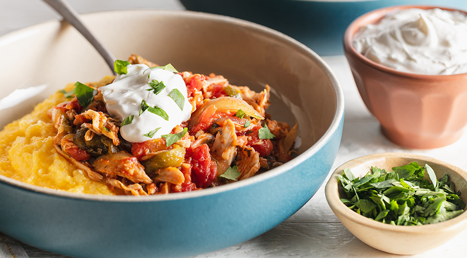 Poblano Chicken Stew with Polenta