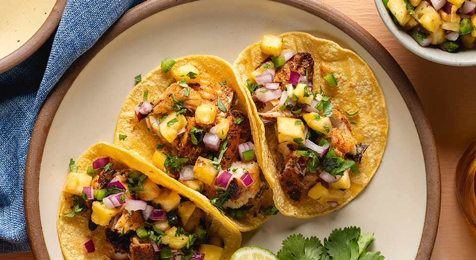 Walleye Tacos & Pineapple Salsa