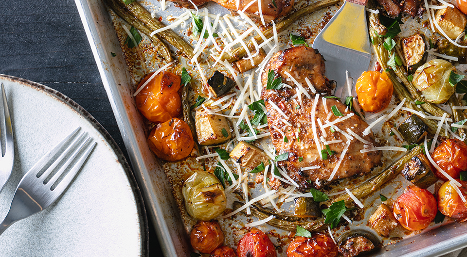 Sheet-Pan Tuscan Chicken & Veggies