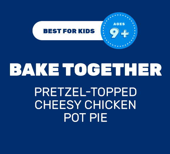 Pretzel-Topped Cheesy Chicken Pot Pie