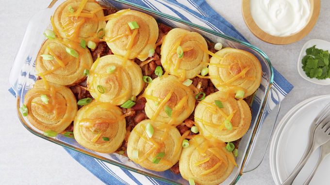Beef Chili Cornbread Bake