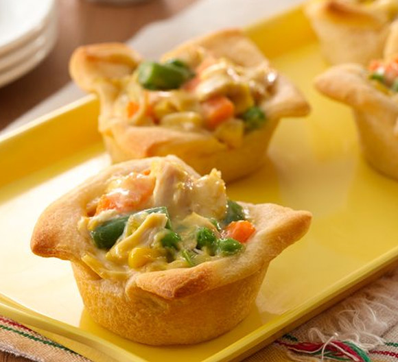 Chicken Pot Pie Crescent Cups