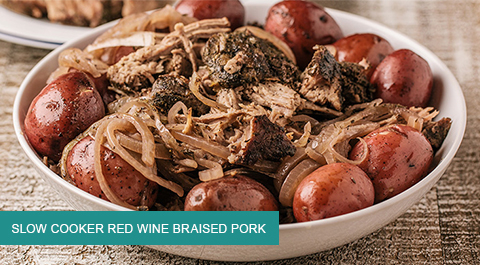 Slow Cooker Red Wine Braised Pork