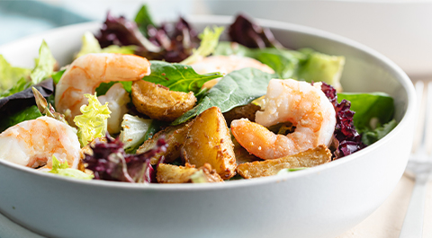 Tahini Potatoes & Ginger Shrimp