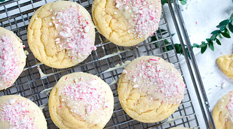 White Chocolate Dipped Peppermint Sugar Cookies