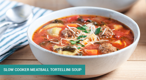 Slow Cooker Meatball Tortellini Soup