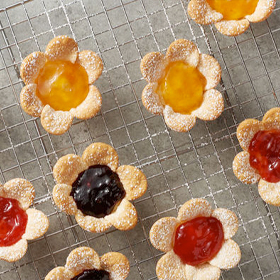 Mini Cream Cheese-Jam Flower Tarts