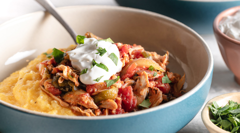 Poblano Chicken Stew with Polenta