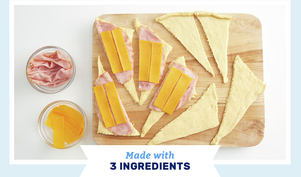 Ham and Cheese Crescent Roll-Ups