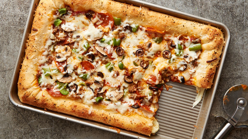 Sheet-Pan Cheese-Stuffed-Crust Pizza