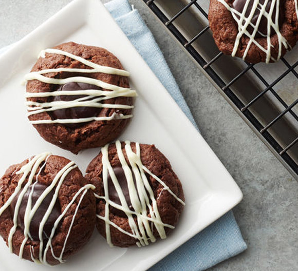Triple Chocolate Thumbprint Cookies