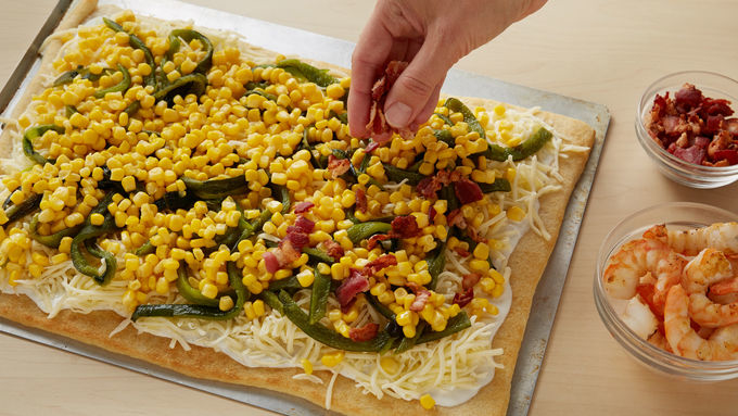 Poblano Shrimp Flatbread
